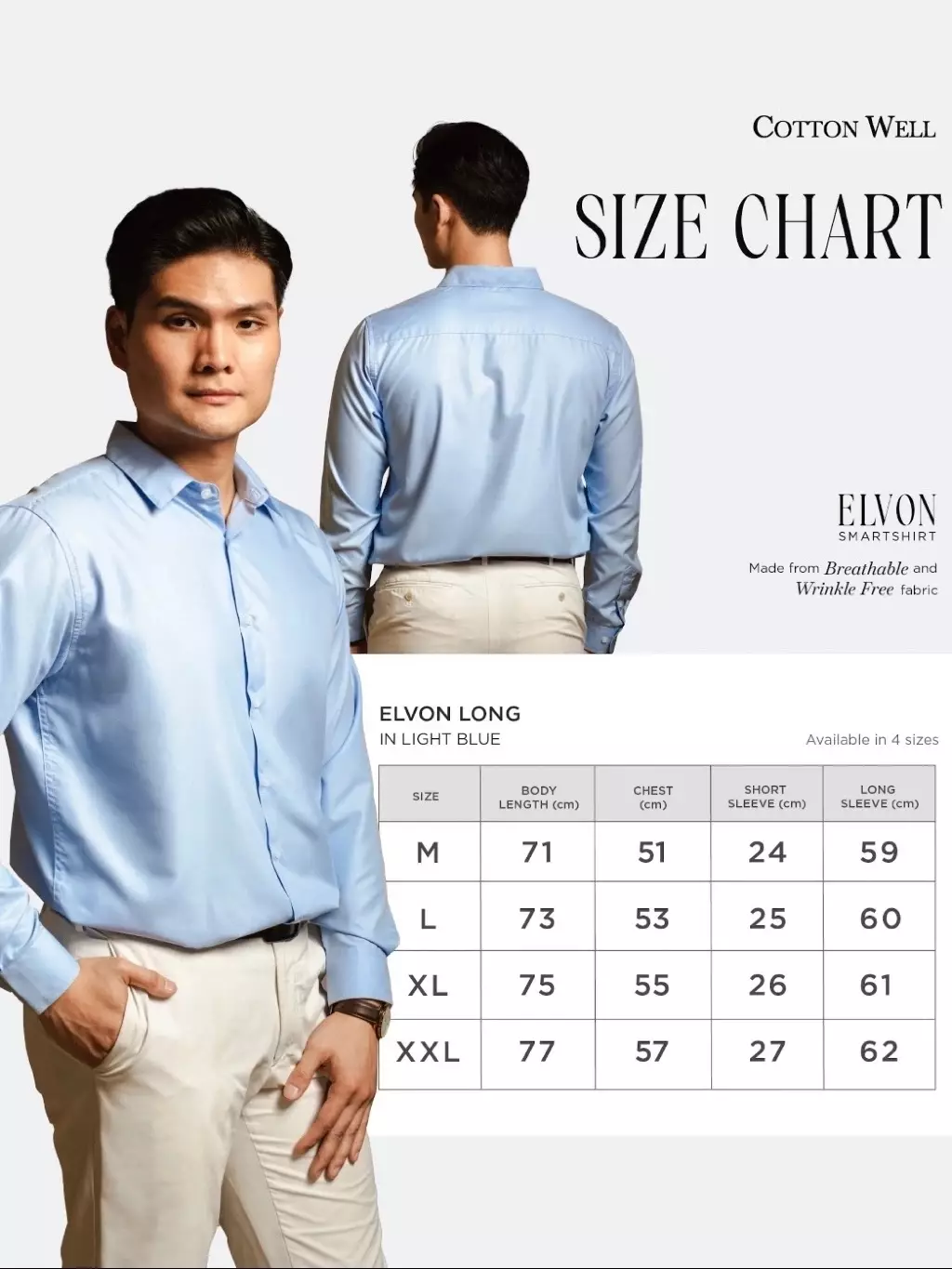Cotton Well Elvon Smart Shirt Taupe | Kemeja Pria Formal Basic Clean Lengan Panjang Cokelat Abu