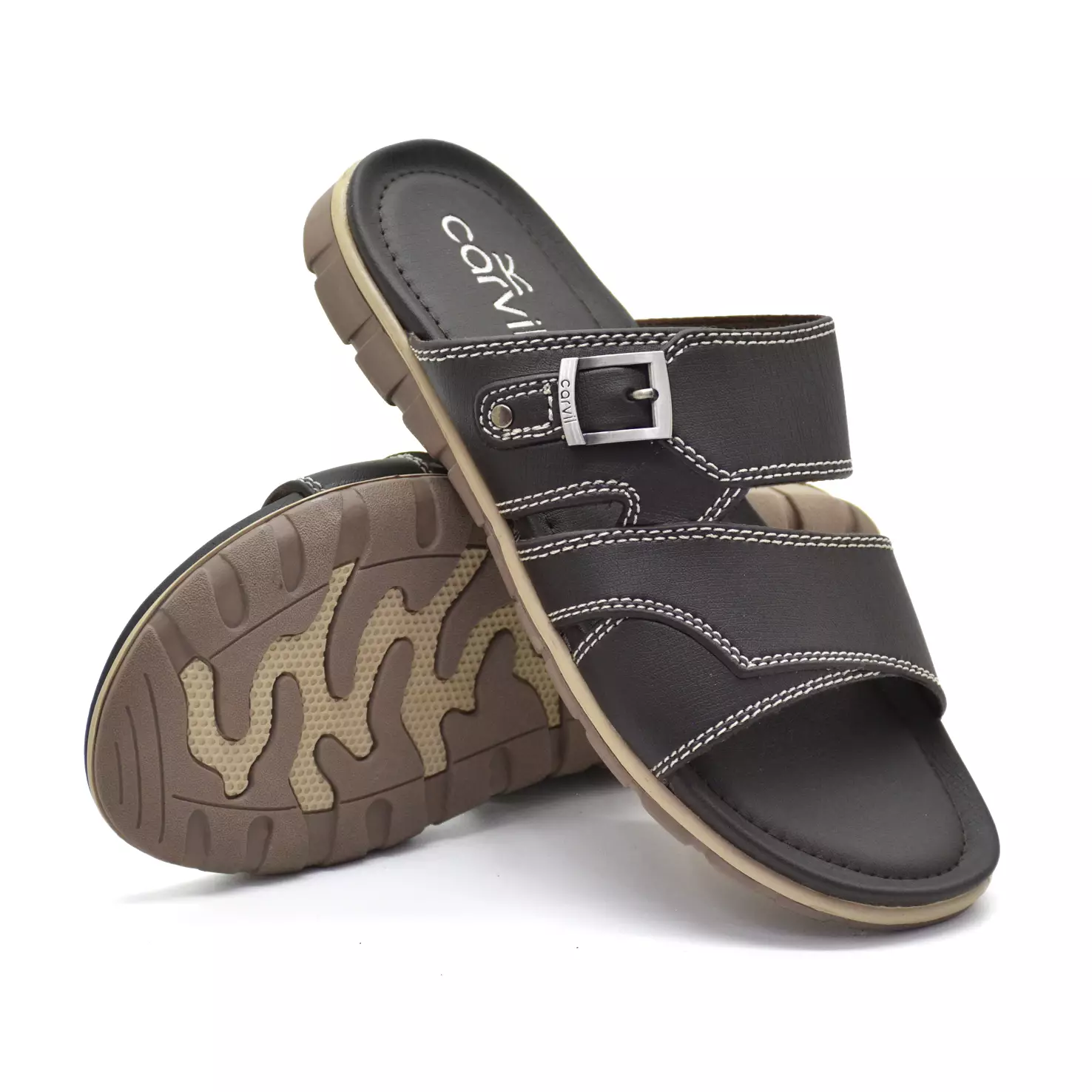Carvil Sandal Pria Cardiff-03 M Dark Brown