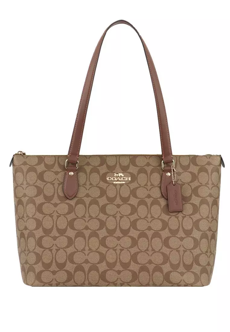 Buy Coach Coach Gallery Tote Bag In Signature Canvas - Khaki/Brown 