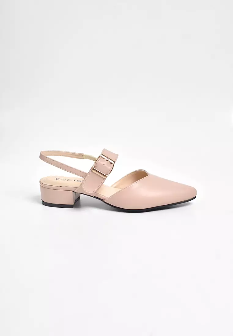 SEIS shoes Zoya Mules Wanita Heels 3 cm SALMON