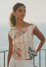 Blue/Cream Shell Print