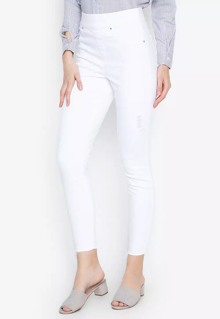 Buy Spanx Distressed Skinny Leggings White 2024 Online