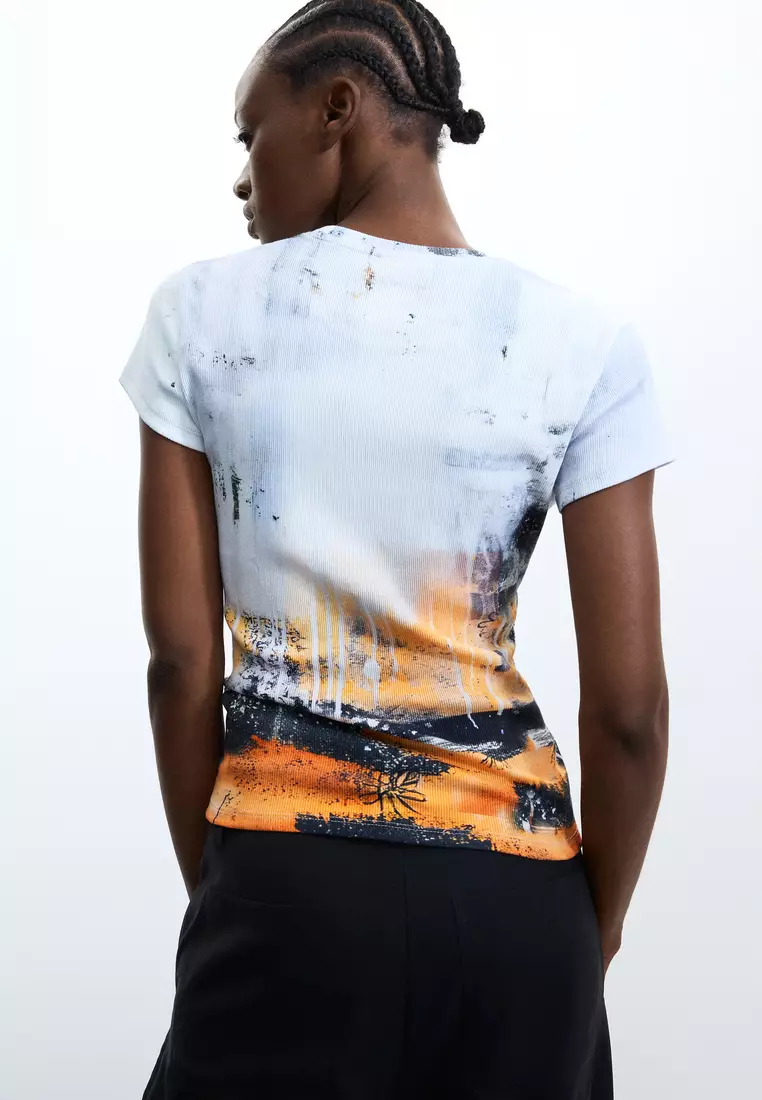 Floral message print T-shirt