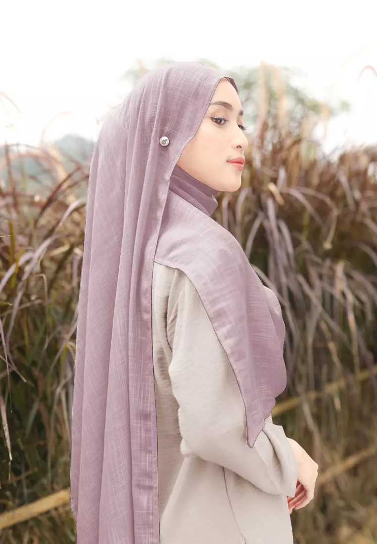 Cotton Bee - Nakeya Shawl | Hijab Pashmina | Viscose Linen - Pale Purple