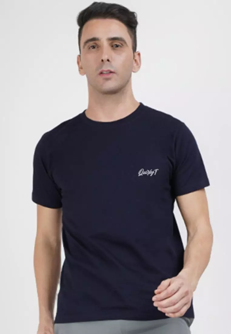 Gameover Graphic Navy Blue Cotton Short Sleeve Crew Neck Relaxed Tee