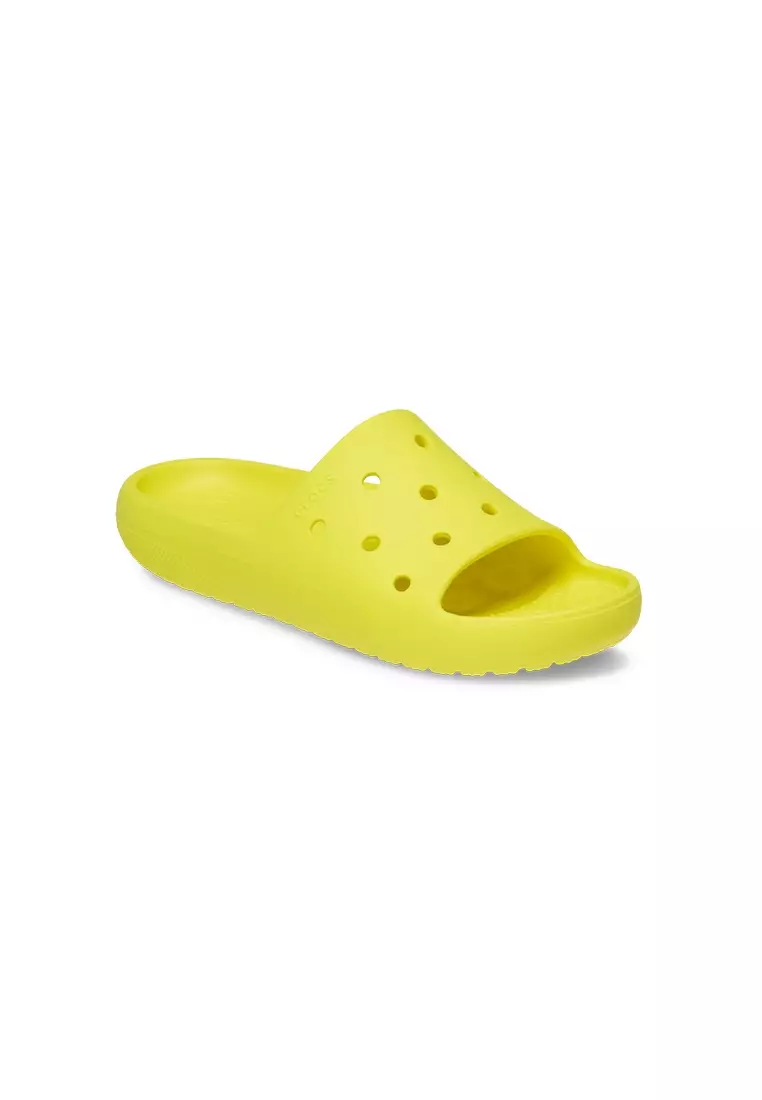 Discount on Crocs  shoes - SKU: Classic Slide V2 in Cyber Yellow