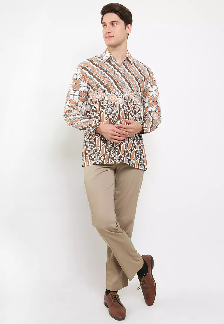 Kawungseno Kemeja Batik Premium Pria Casual Modern Lengan Panjang