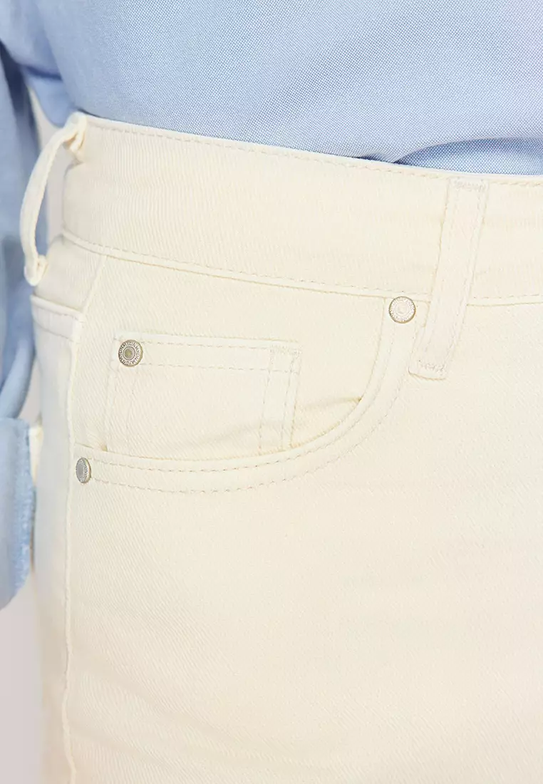 Denim Shorts with Ripped Detail