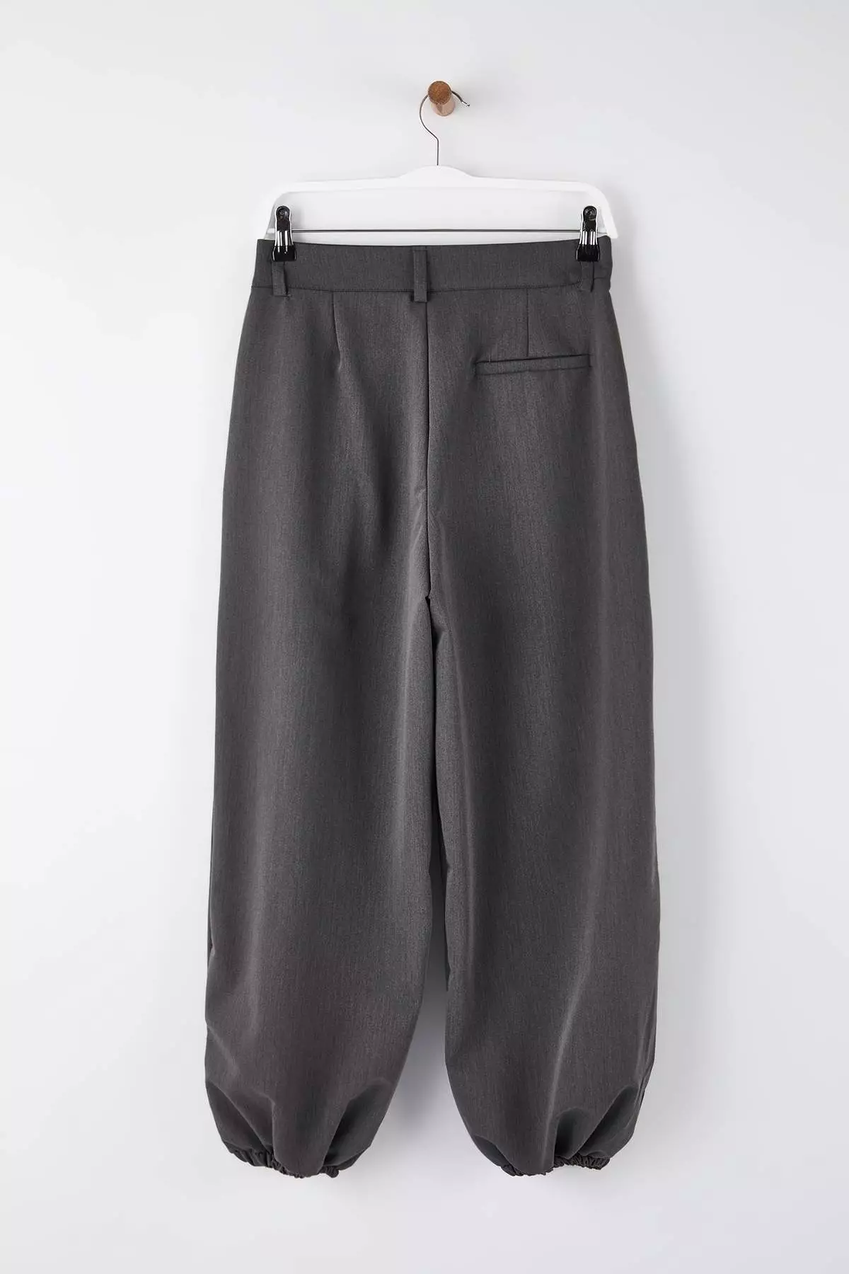 Gray High Waist Woven Baggy Trousers Twoaw26Pl169