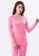 LYCKA pink SWW9234b-Lady Two Piece Casual Pajamas Set (Pink) 6B941AA5350DC7GS_1