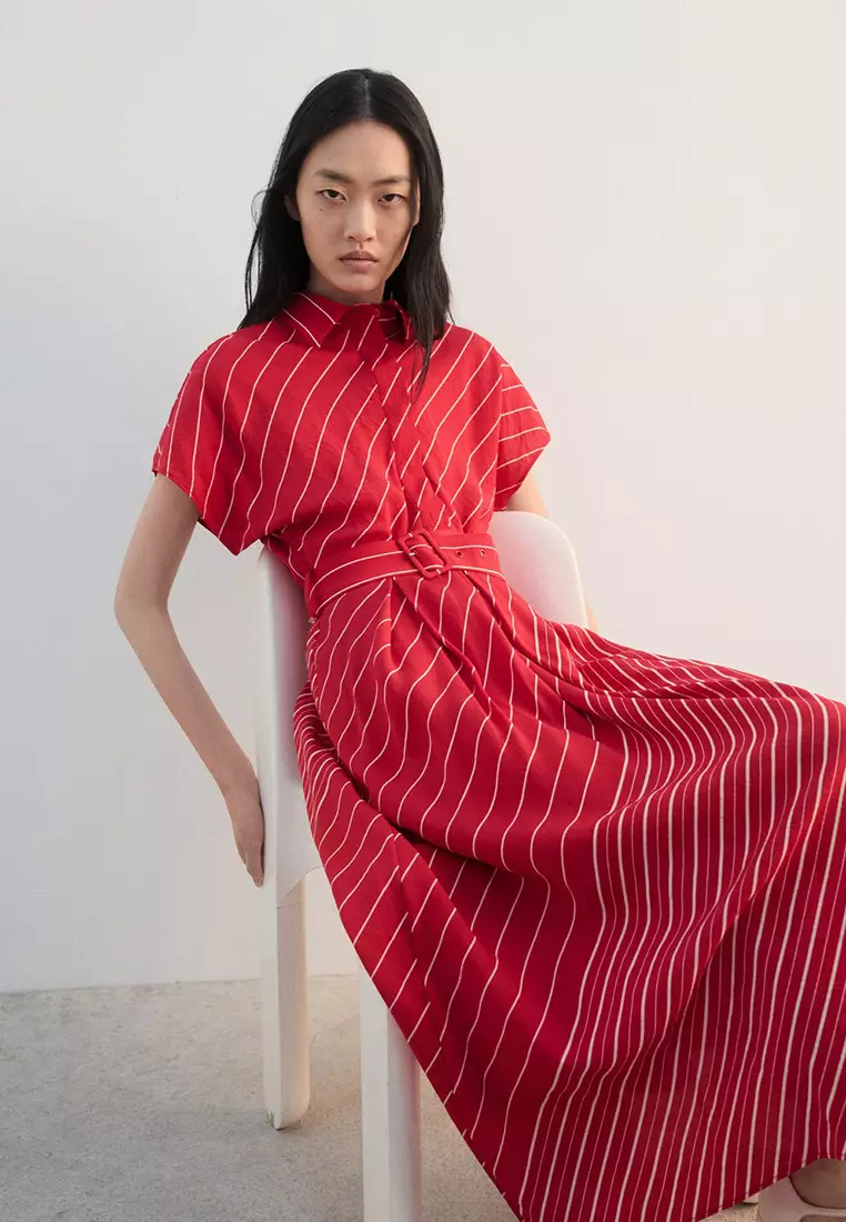 Mango Belted Striped Shirt Dress 2026 | Buy Mango Online | ZALORA Hong Kong