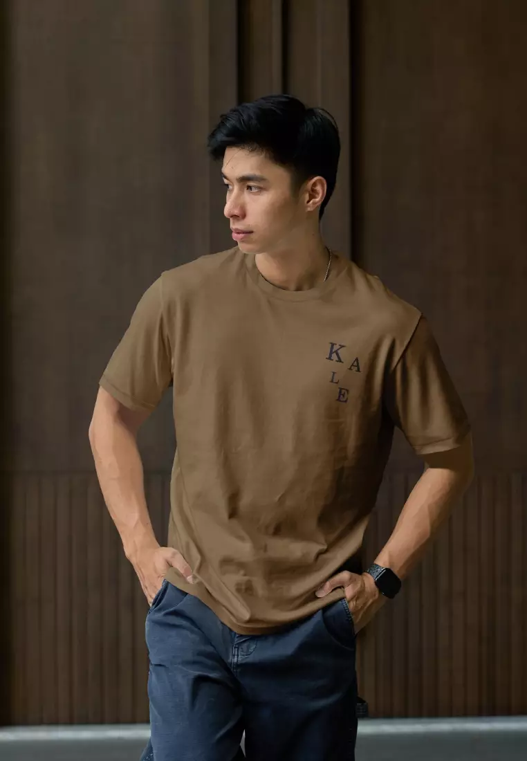 Kale Kai Brown / Cotton Cloudy / Kaos Boxy Fit / Kaos Korea / Atasan Kaos Pria / Kaos Basic Pria
