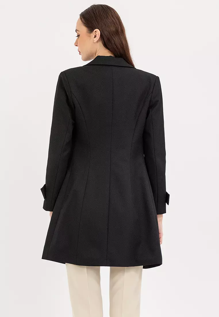 Double Breasted Blazer Trench Coat