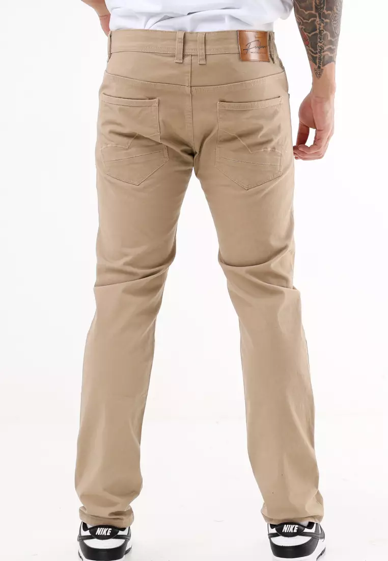 Colored Long Pants Slim Tapered Stretch