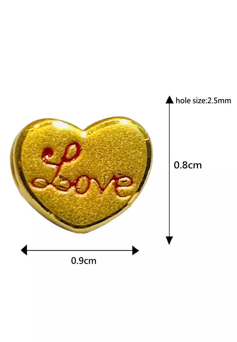 LITZ 999 (24K) Gold Love Charm EPC1168 (0.80g+/-)
