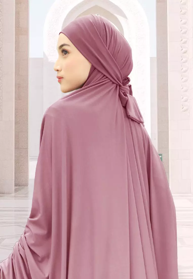 Zelena - Raudhia Prayer Set | Mukena French Khimar Set - Mauve - Dewasa