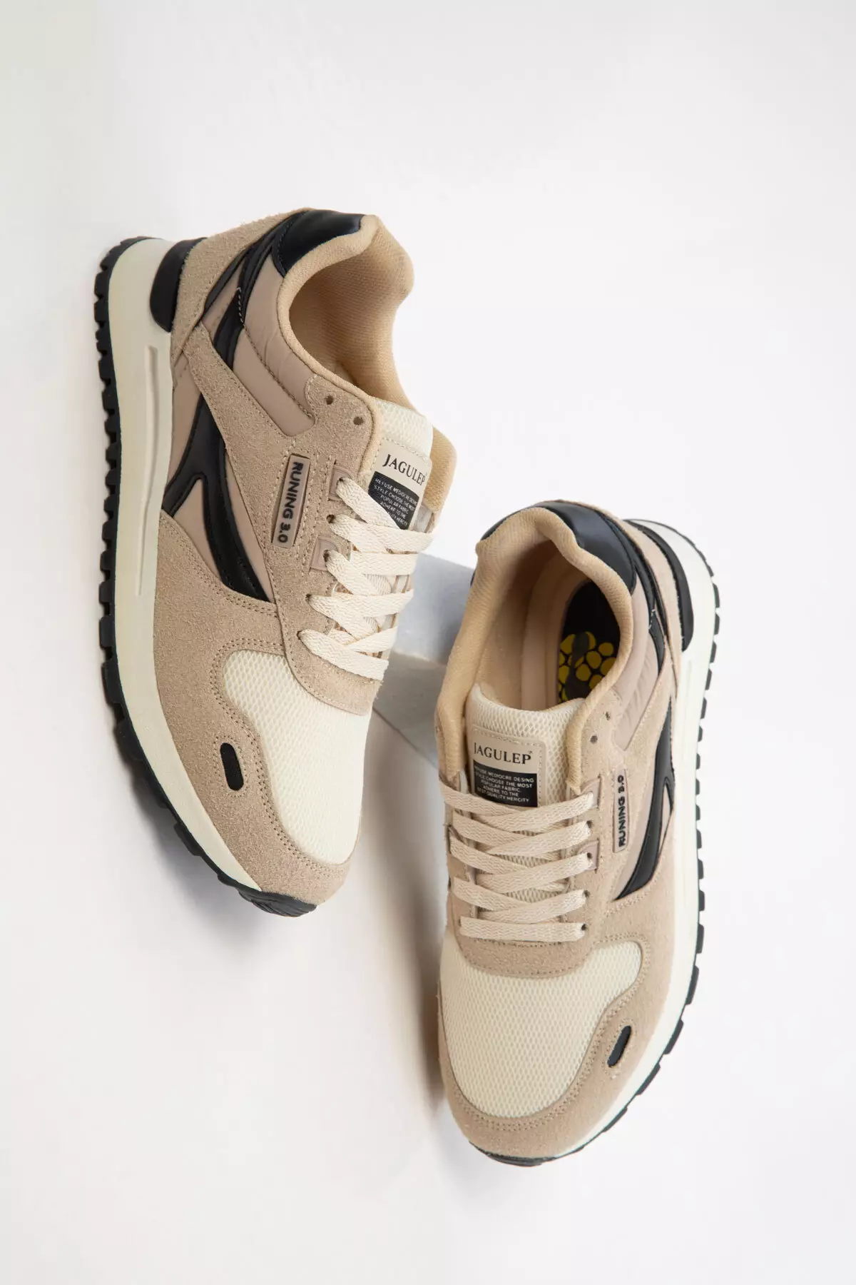 Beige-Black Men's Sneaker 20760