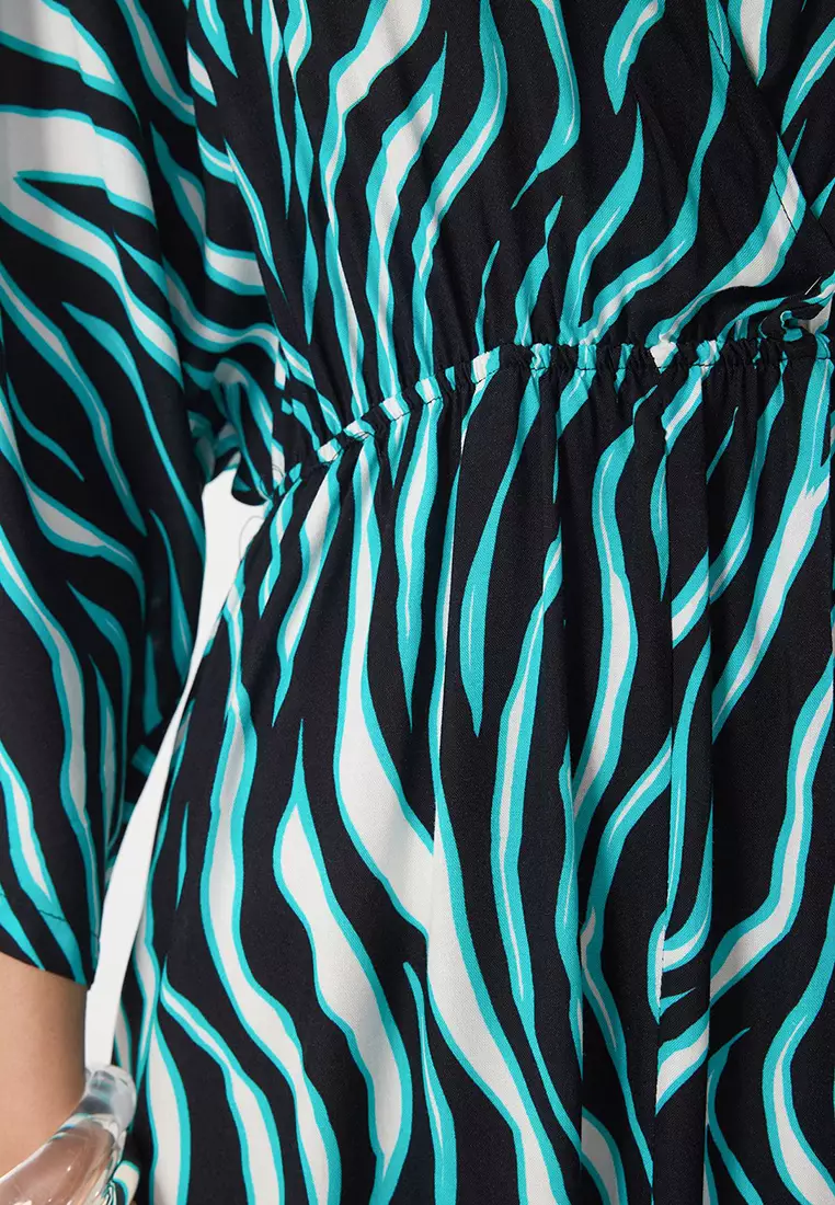 Zebra Patterned Maxi Woven Beach Dress TBESS25EL00083