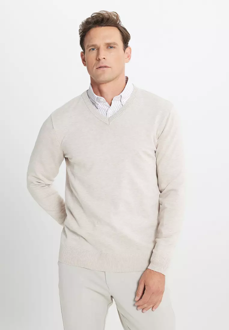 V-Neck Knitwear Sweater