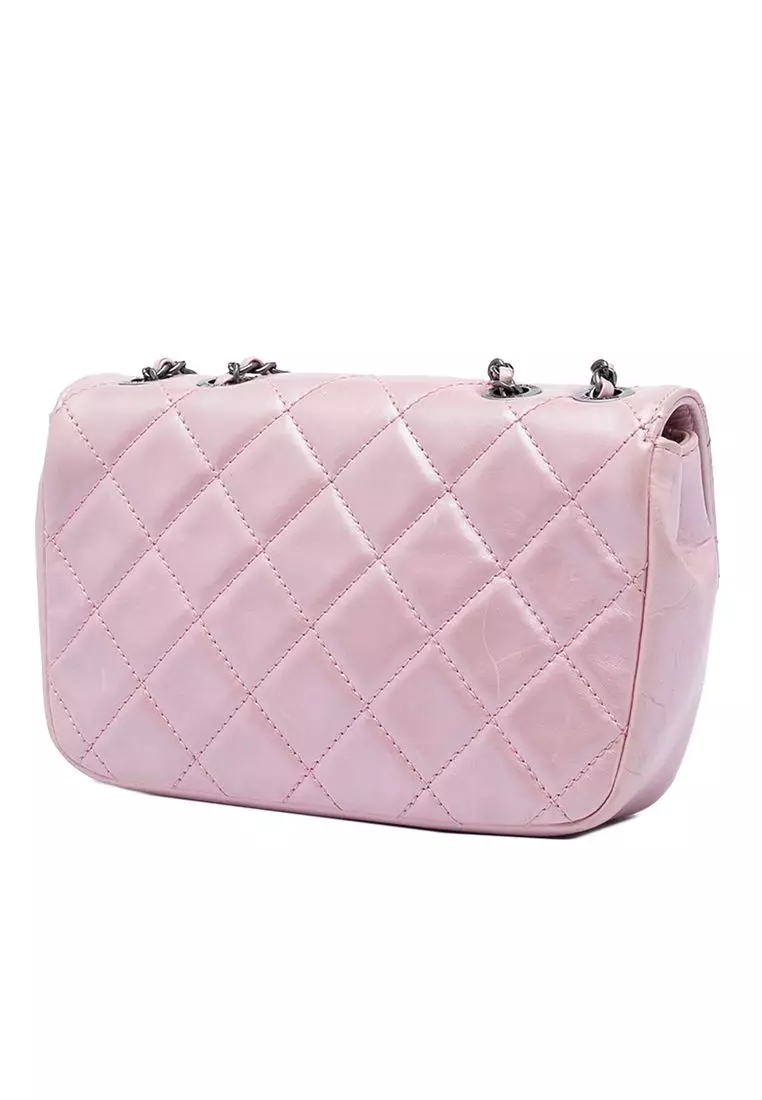Pre-Loved Chanel Mini Quilted Metallic Calfskin Coco Pleats Chain Flap