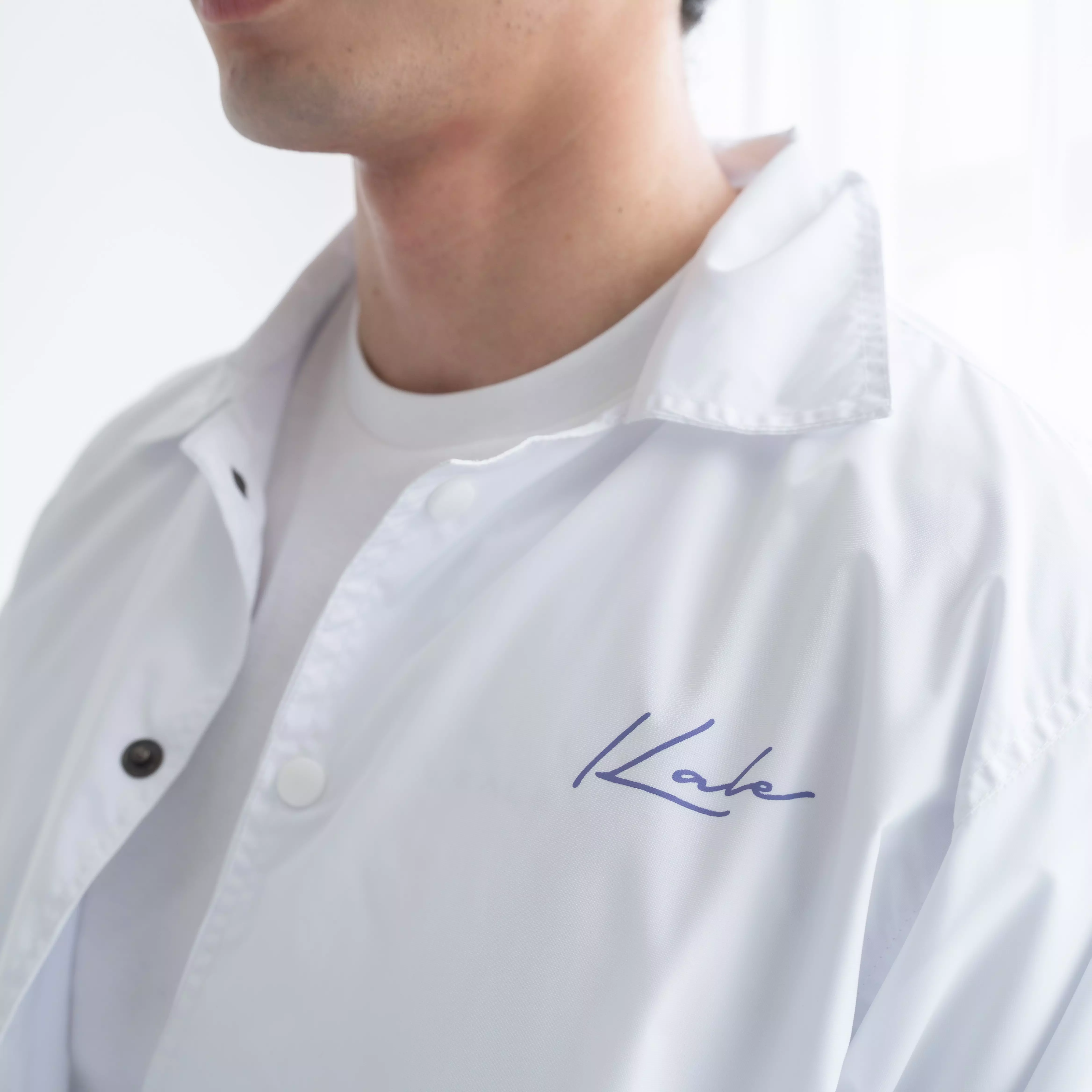 Kale Coach White / Jaket Parasut Pria / Coach Jacket Fit Logo