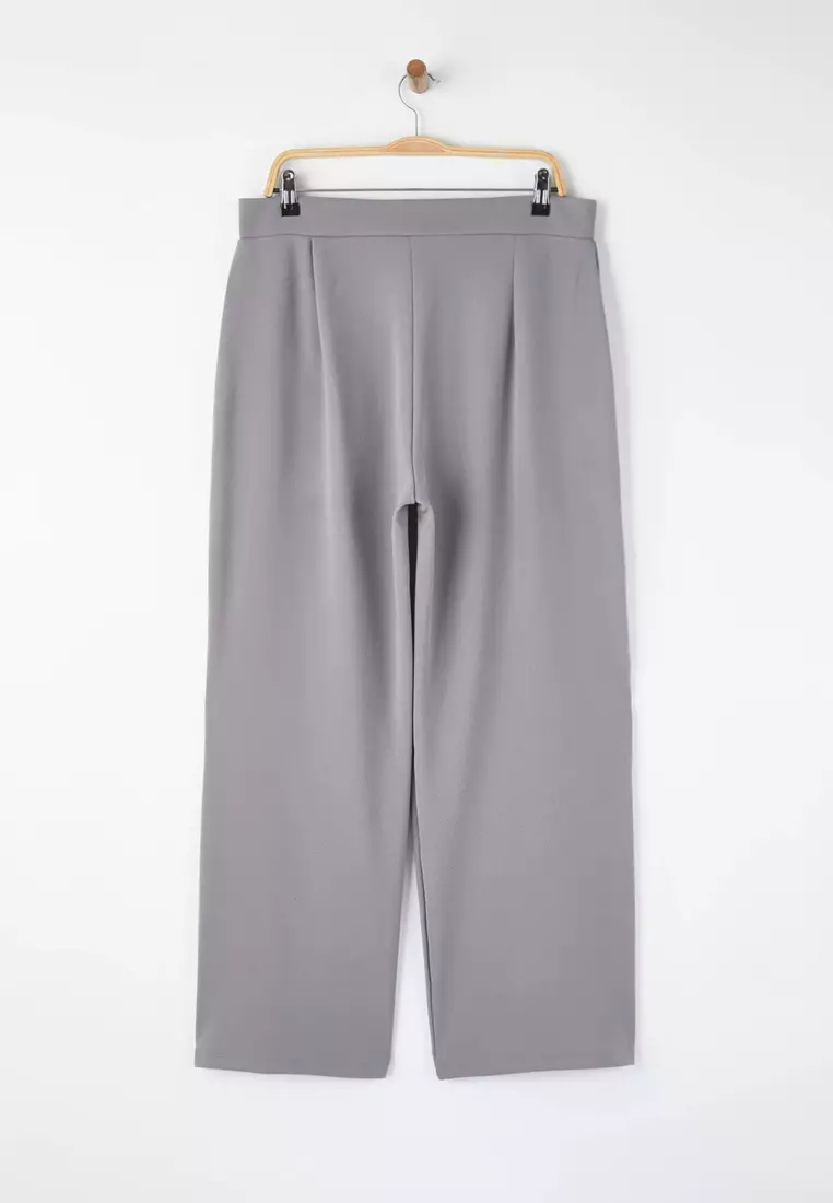 Buy Trendyol Plus Size Velcro Waist Wide Legs Trousers 2026 Online
