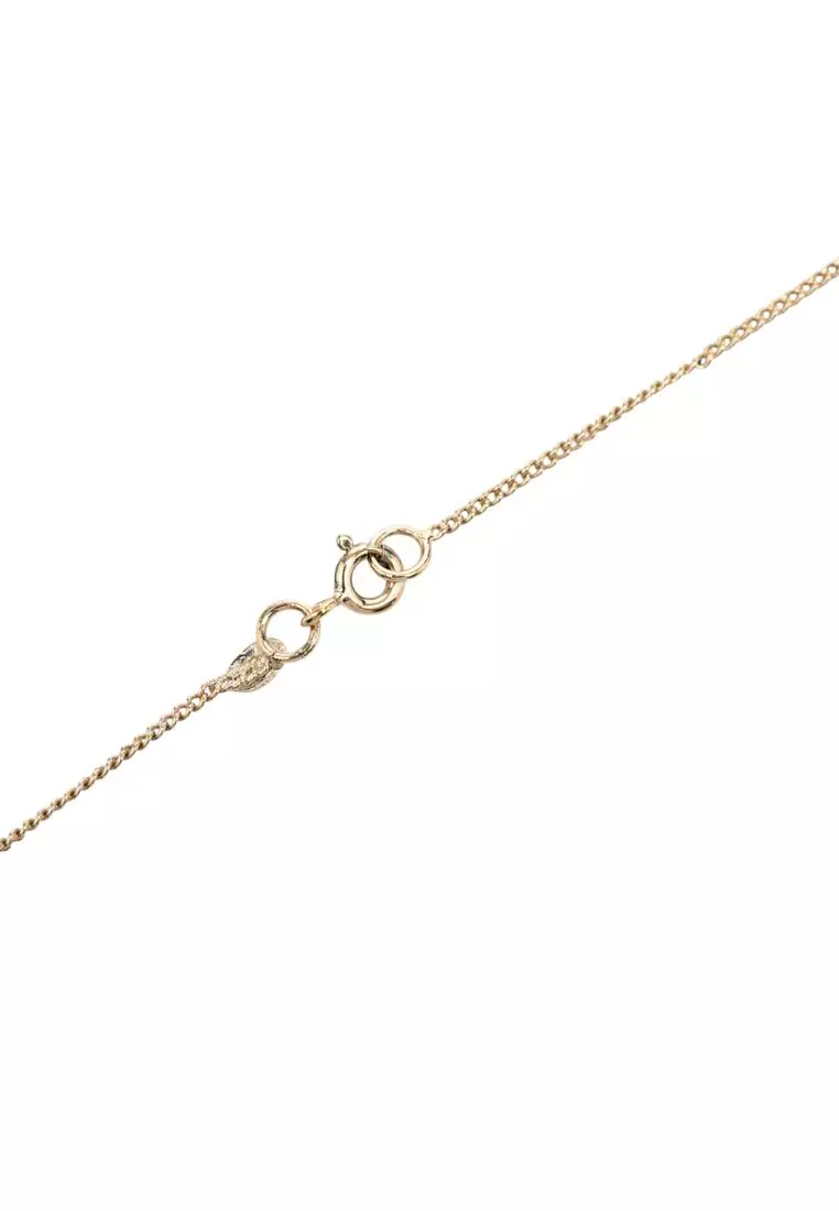 Pre-Loved Chanel Cc Gold Plated Laquered Heart Pendant Necklace