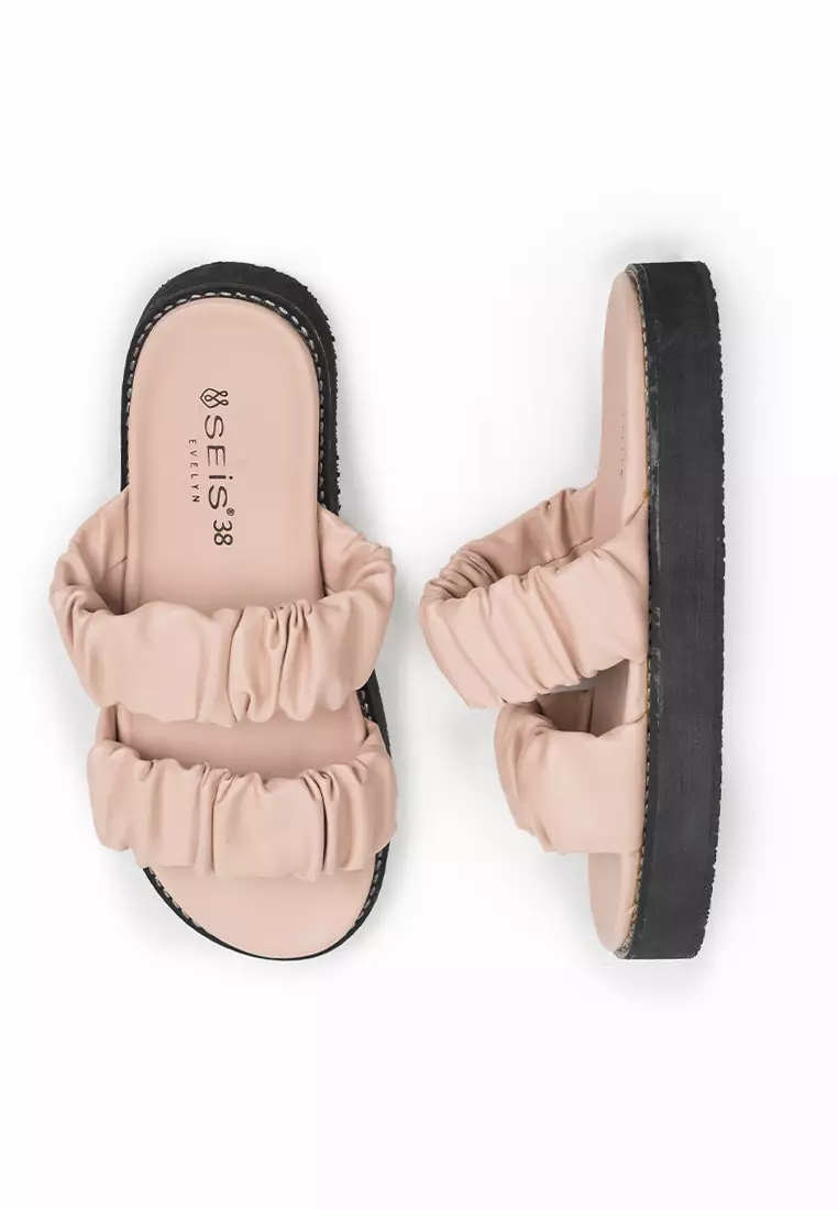 SEIS shoes Evelyn Sandal Wanita Platform Casual - Peach