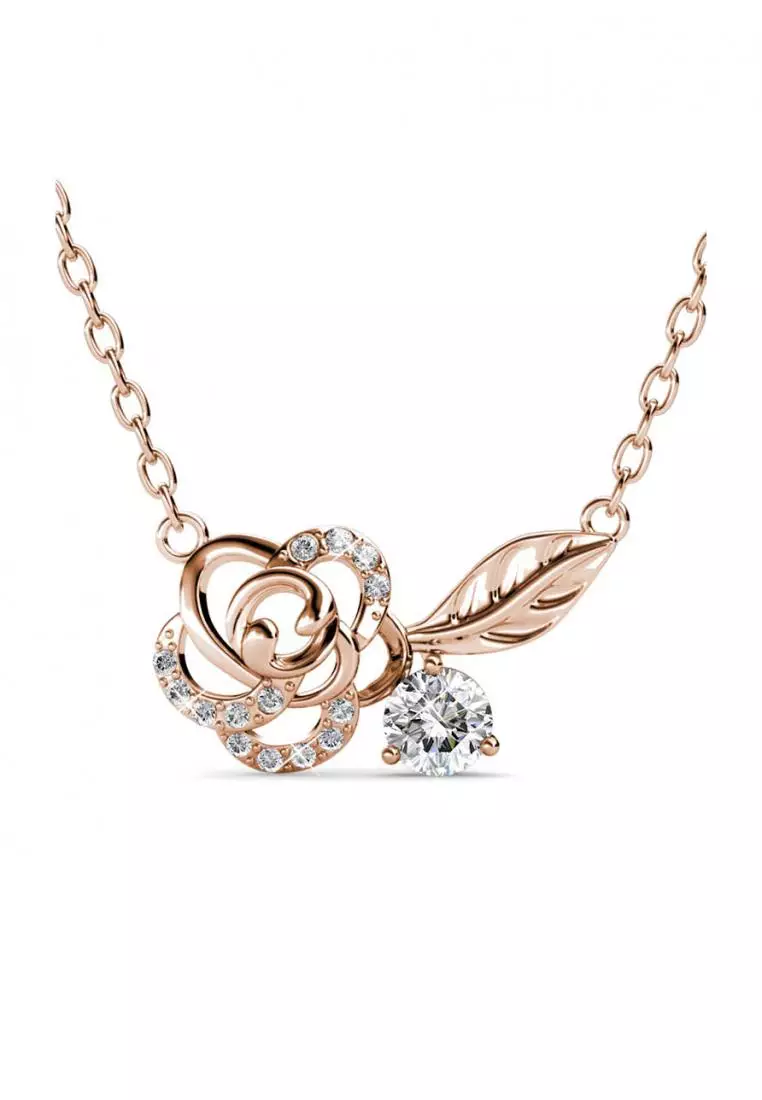 Rose Pendant RG - Kalung Crystal Swarovski by Her Jewellery