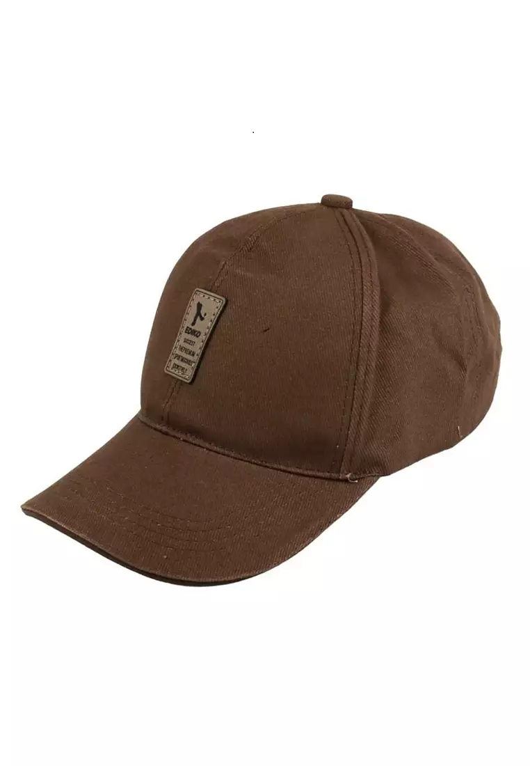 Drsh Baseball Cap Pria & Wanita Logo Ediko Sport Fashion Resizable Strap Material Cotton ORIGINAL - Coffe