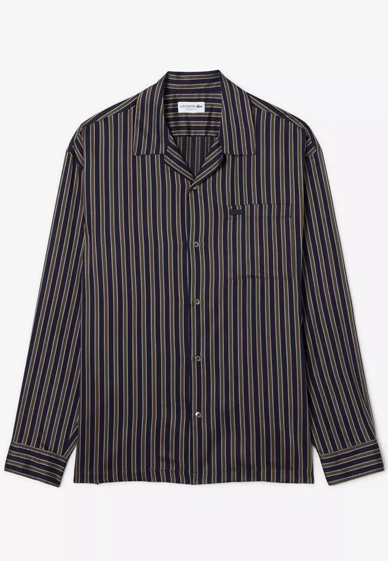 Relaxed Fit Striped Lyocell Shirt