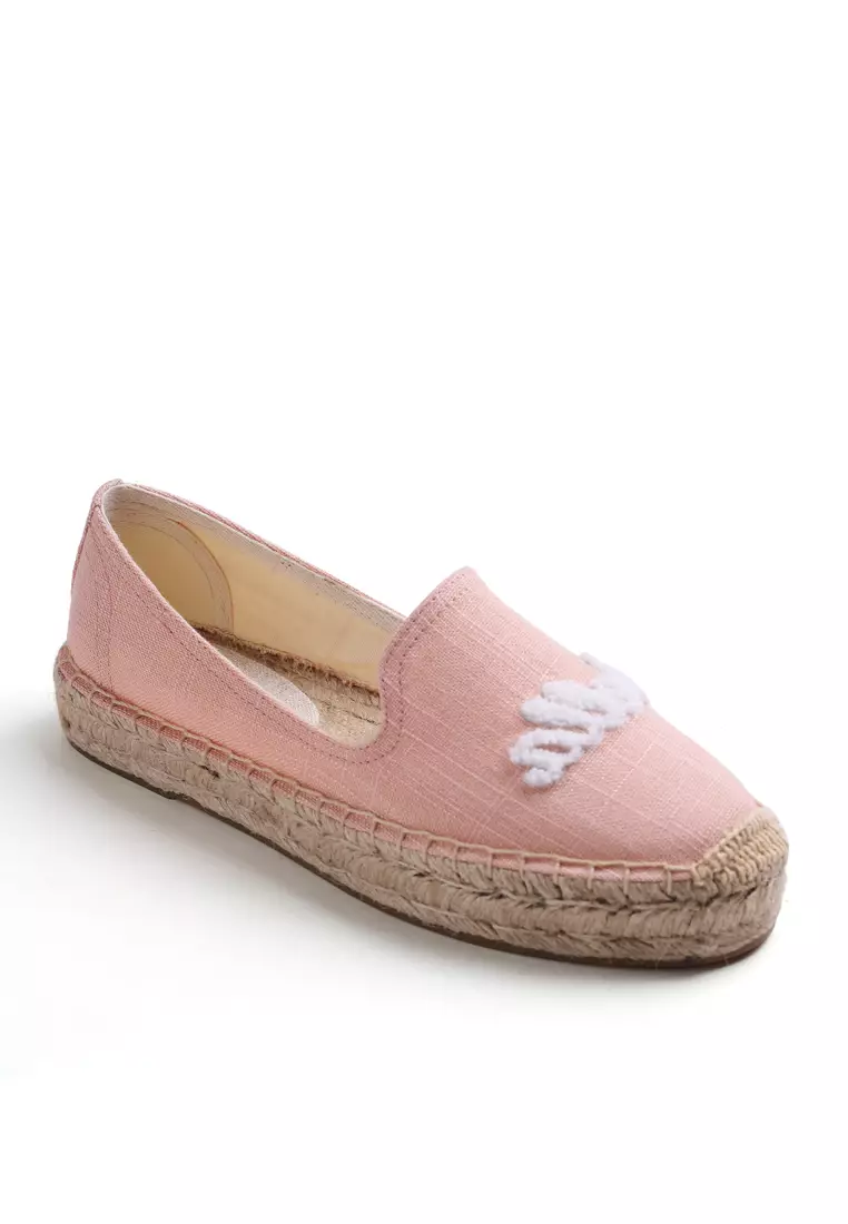 Platform Embroidery Canvas Espadrilles HB88