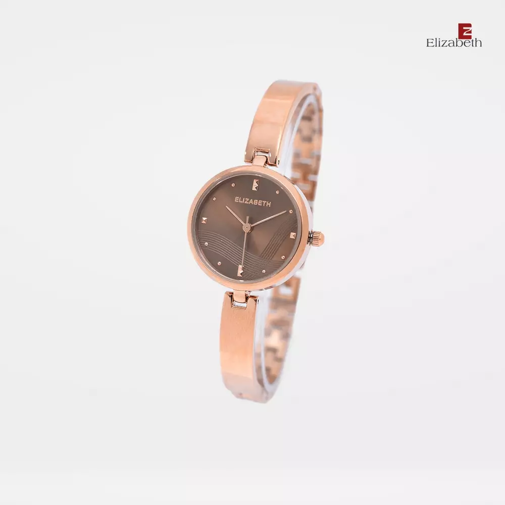 Jam Tangan Wanita - Elizabeth | Chain Strap 2203-0682 | Rose-Coffee
