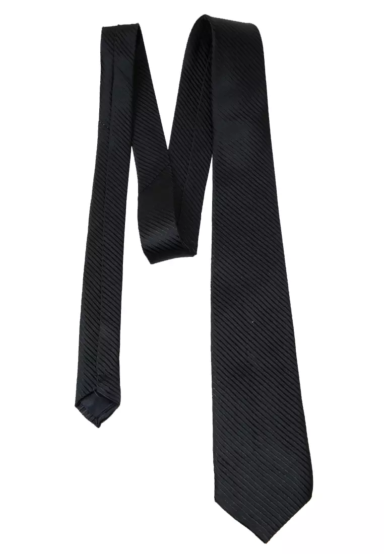 Ocean Dasi Pria Garis Man Neckwear Aksesoris Fashion Material Polyester ORIGINAL - Black