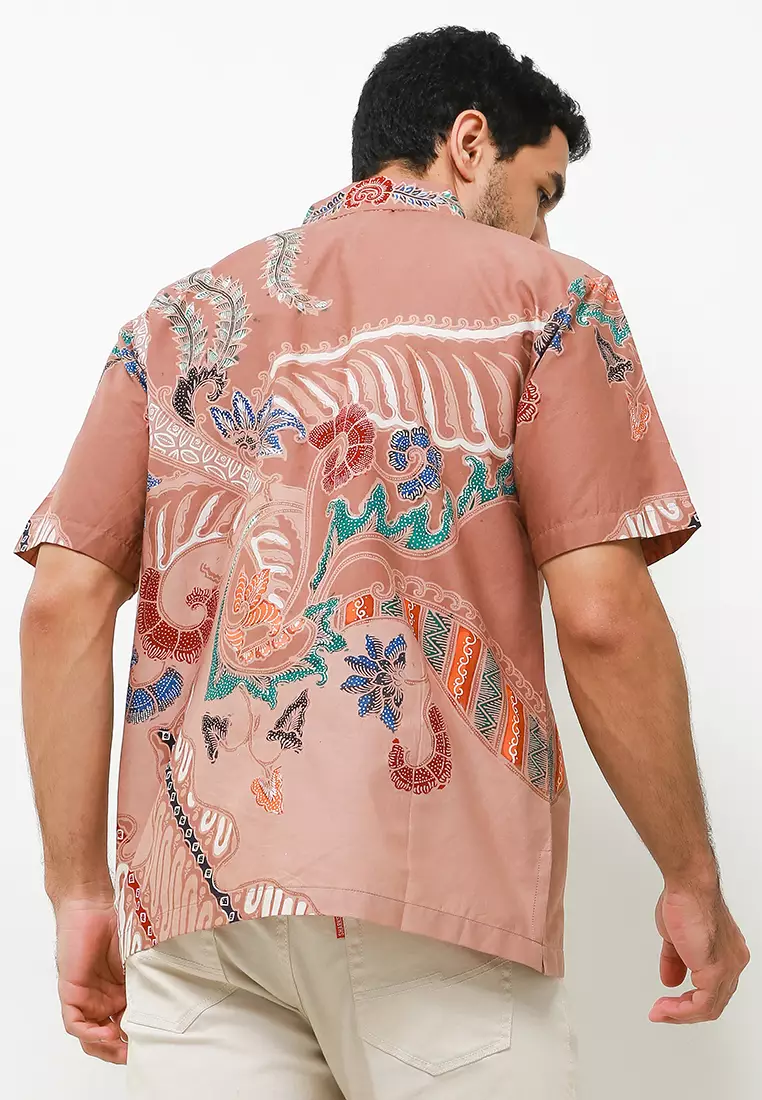 Kunthara Kemeja Batik Tulis Premium Pria Casual Modern Lengan Pendek