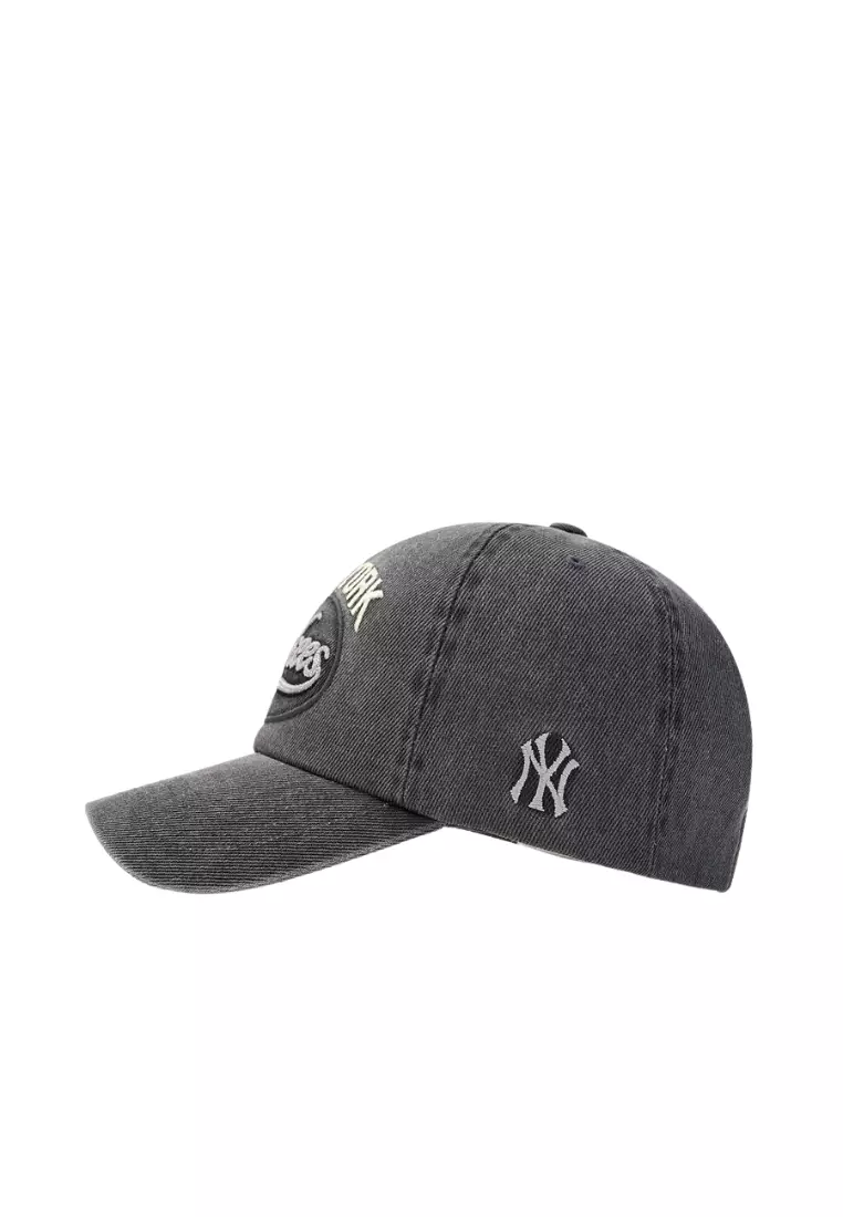 ★MLB Korea★ Varsity Lettering Unstructured Ball Cap BOS DC หมวกแก็ป Varsity Lettering Logo Color-Block Unstructured