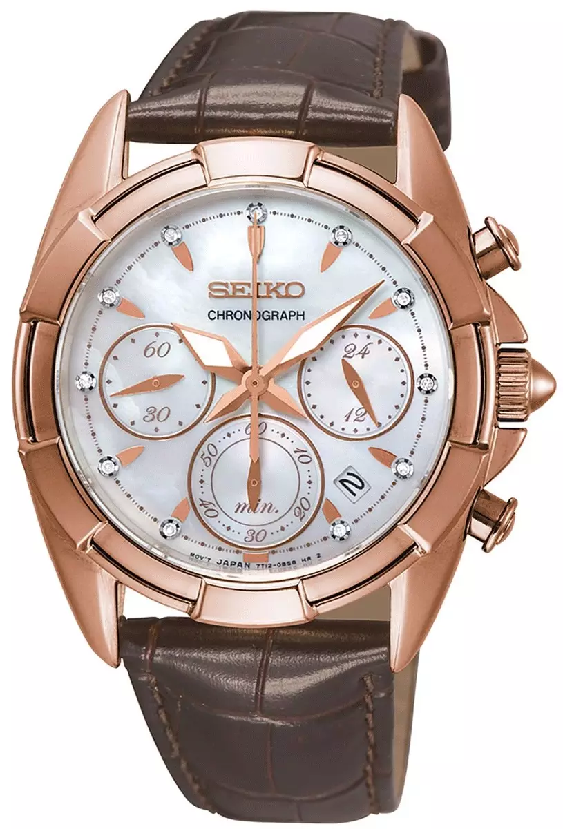Jual Seiko Jam Tangan Chronograph Wanita SRW784P1 Leather Brown