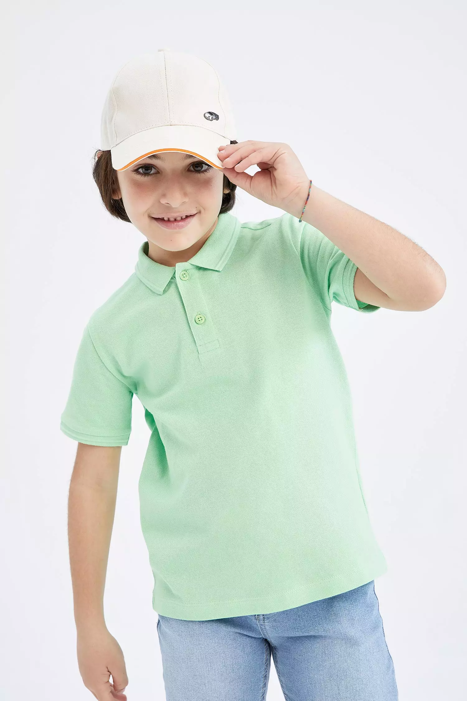 OshKosh Boy's Classic Short Sleeve Pique Polo Tee; Green (8 Kids)