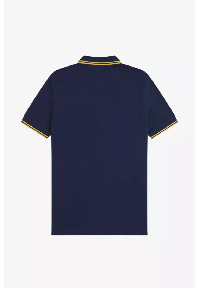 Fred Perry M3600 Twin Tipped Fred Perry Shirt (Tennis Blue / Lemon Barley)