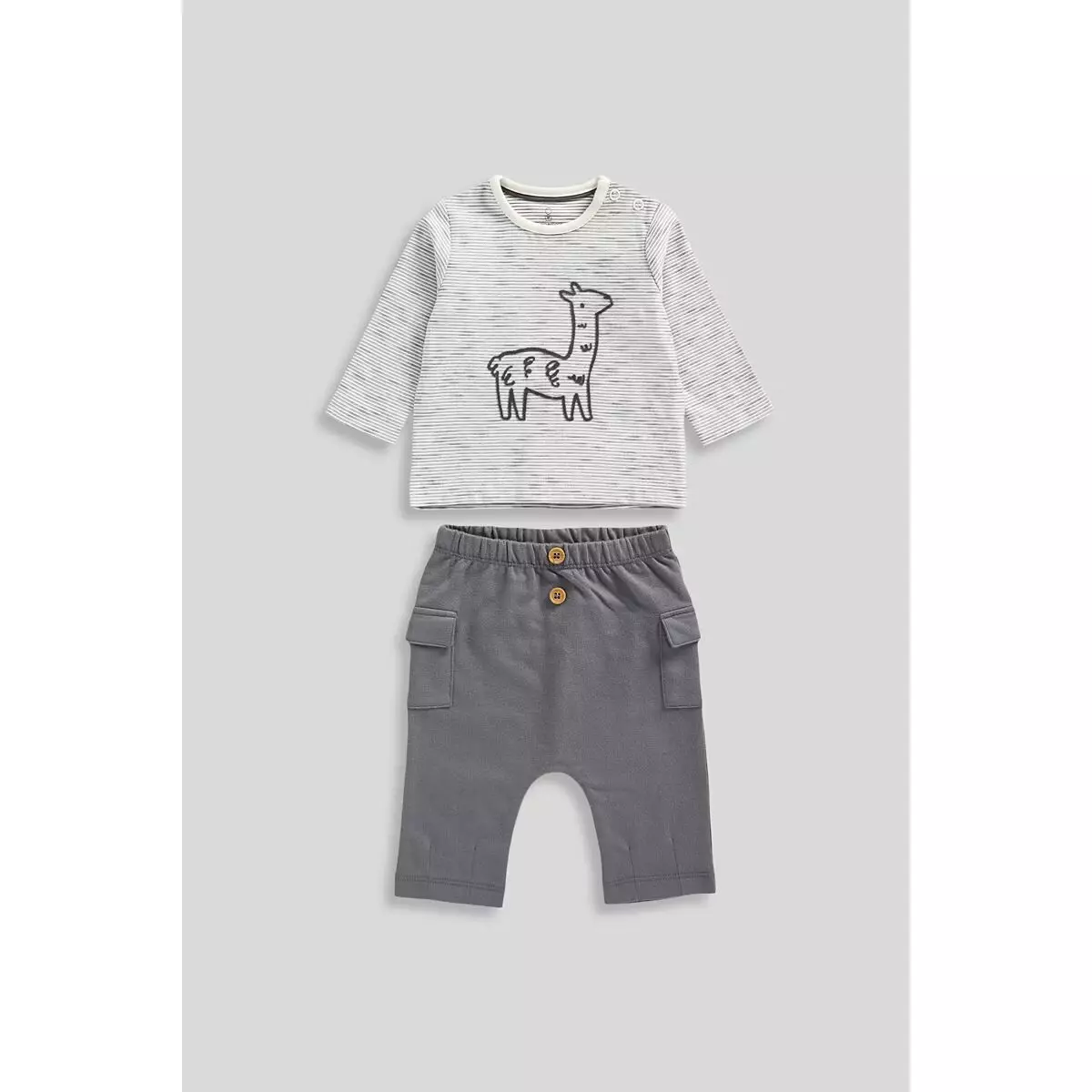 Mothercare Grey T-Shirt and Jogger Set - Set Baju Bayi Laki-laki (Abu-abu)