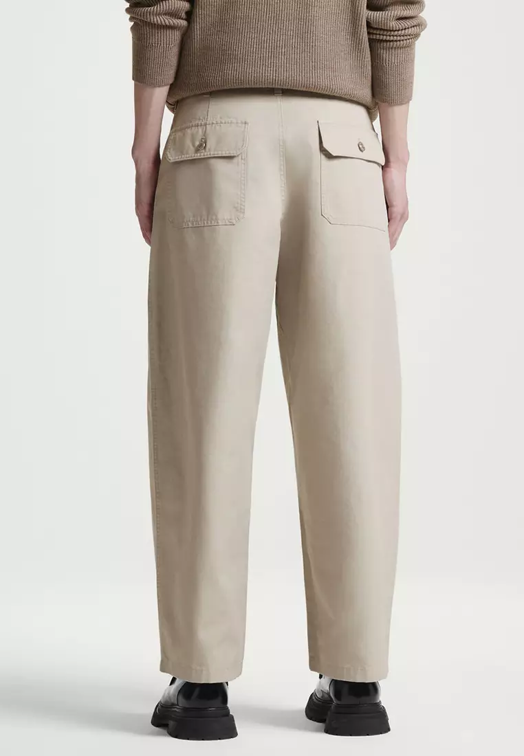 Wide leg utility trousers cheap