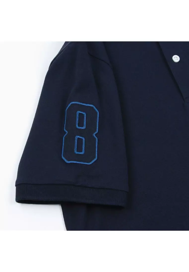 Men's Lion Embroidery Slim Short Sleeve Polo 01016222