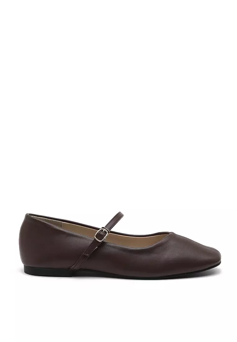 SAPPUN Melliji Maryjane Flats (1cm) - Dark Brown