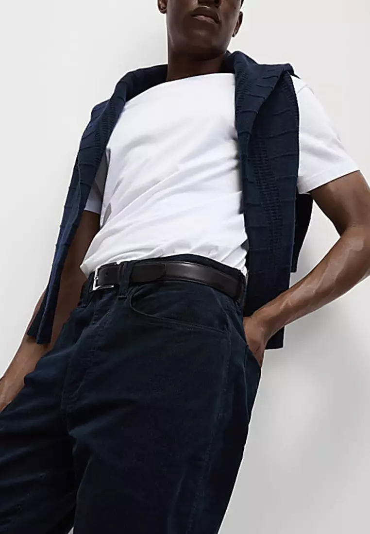 Slim Fit Diagonal Corduroy 5 Pocket Trousers