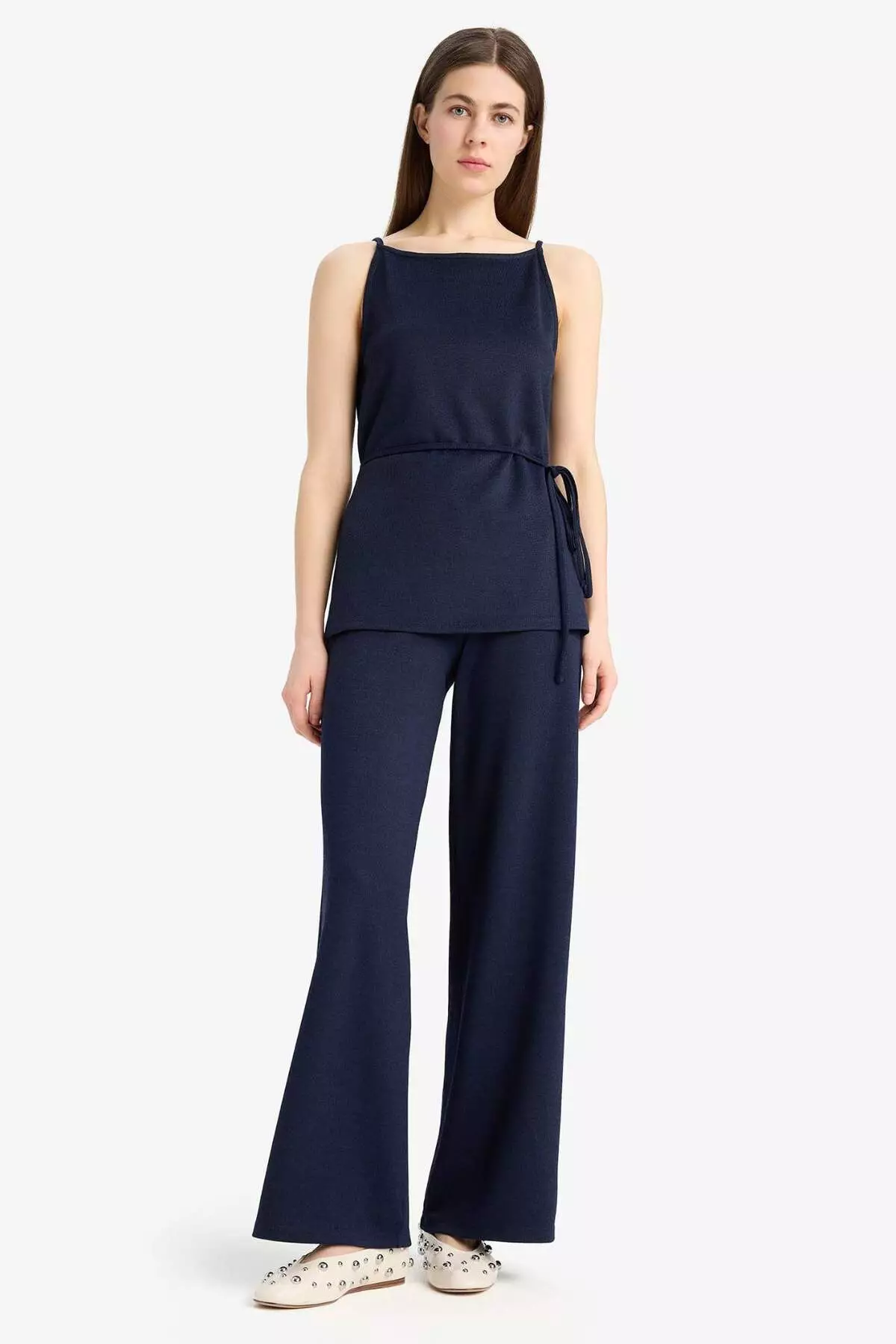 Wide Leg Wide Leg Basic Straight Pique Trousers E5784Ax25Sp