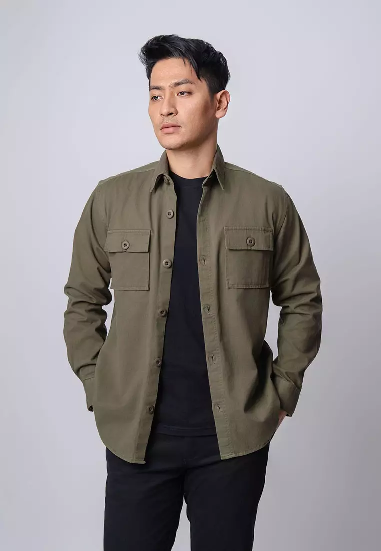 Jacket Shacket Workwear Shirt Dark Green