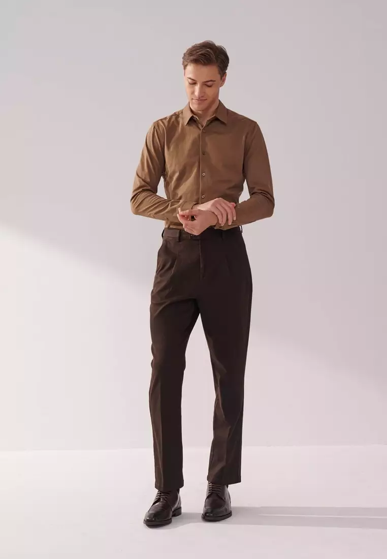Dark Khaki Stretch Jersey Shirt