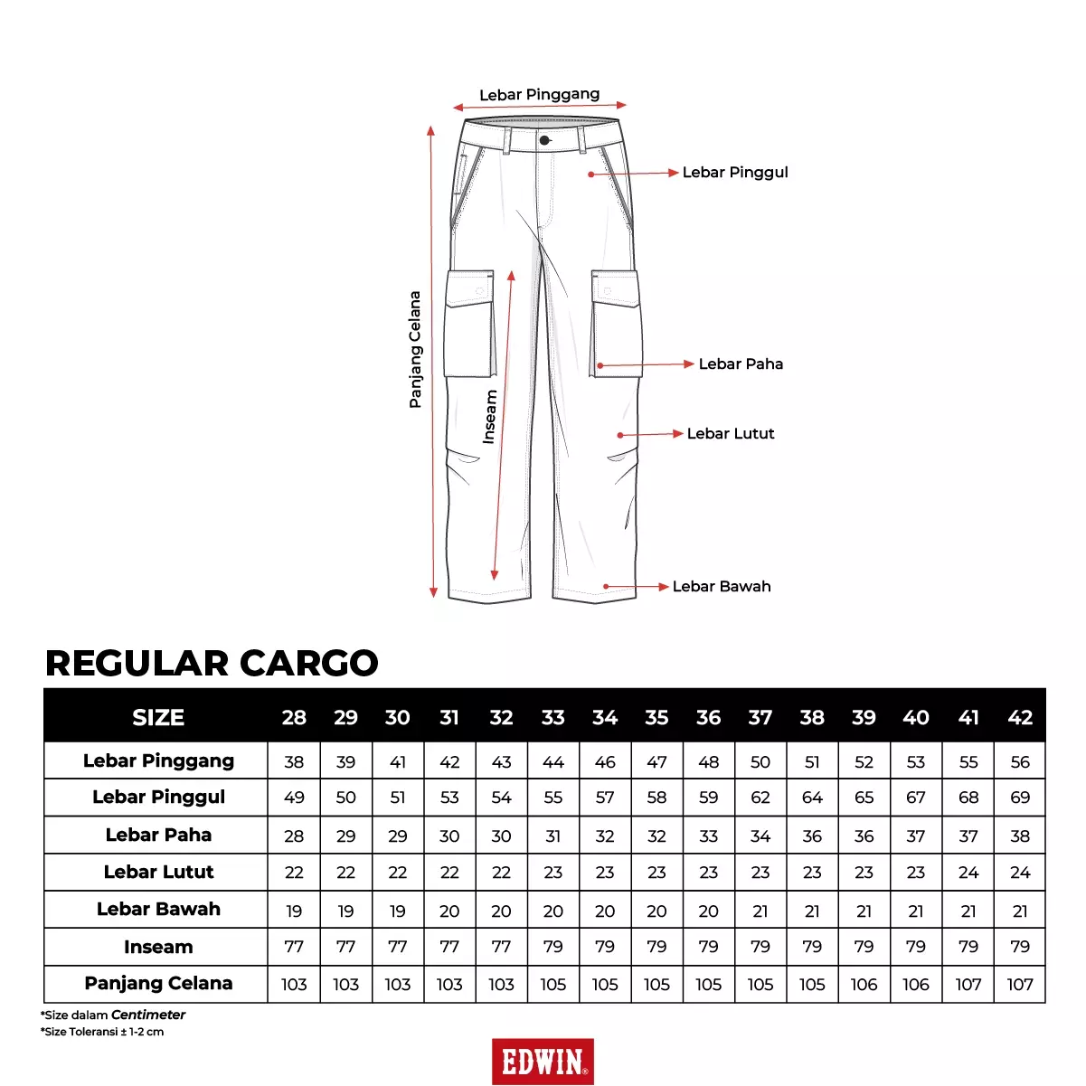 Jual Edwin Jeans JEROME BLACK Celana Cargo Pria Reguler Fit