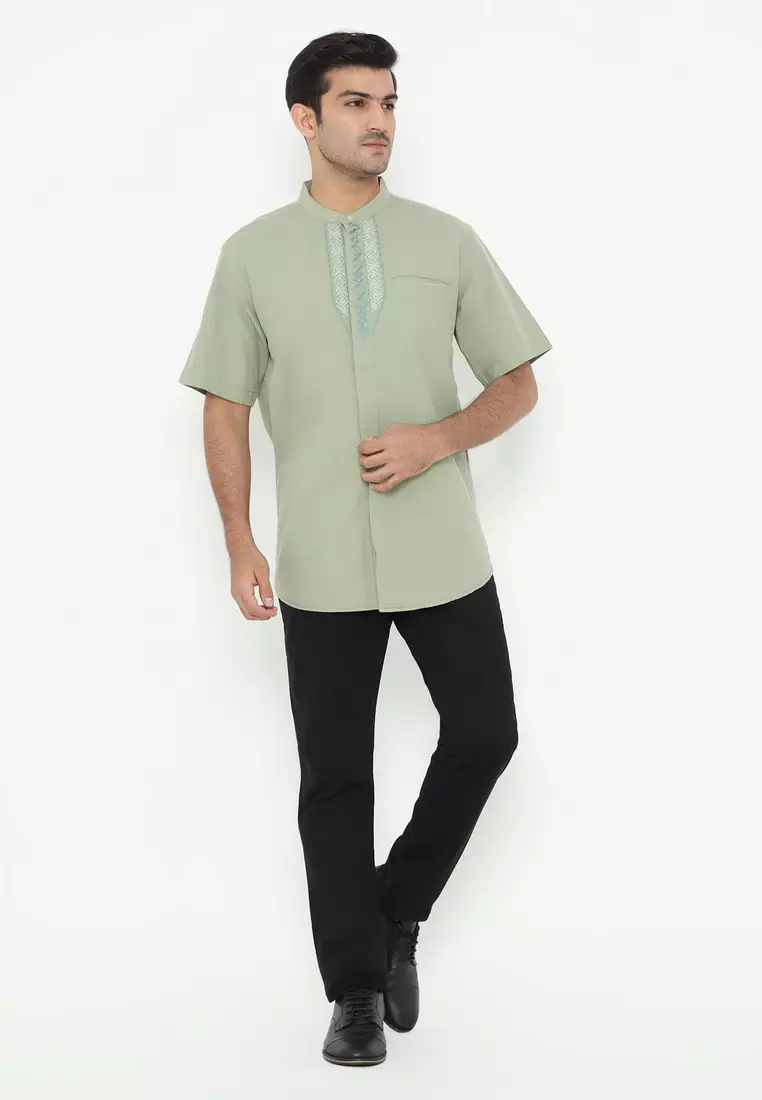 POLICE Kemeja Koko Border Regular Fit Pria