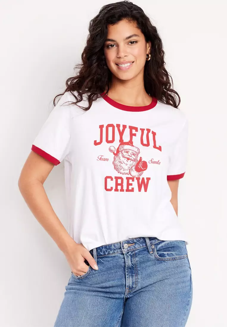 EveryWear Crew-Neck Graphic Ringer T-Shirt